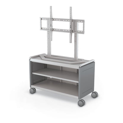Compass Cabinet - Maxi H1 -Shelves / Casters / TV Mount - Cool Grey