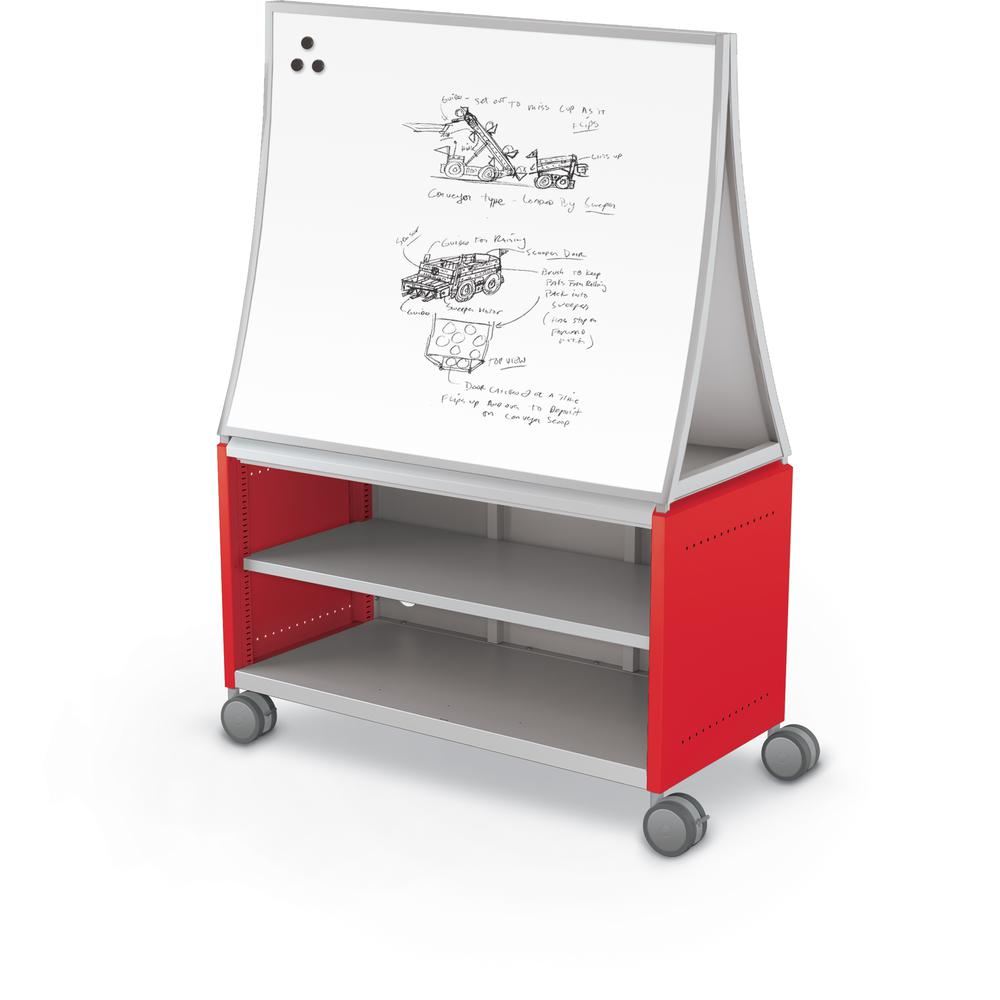 Compass Cabinet - Maxi H1 -Shelves / Casters / Ogee Board - Red