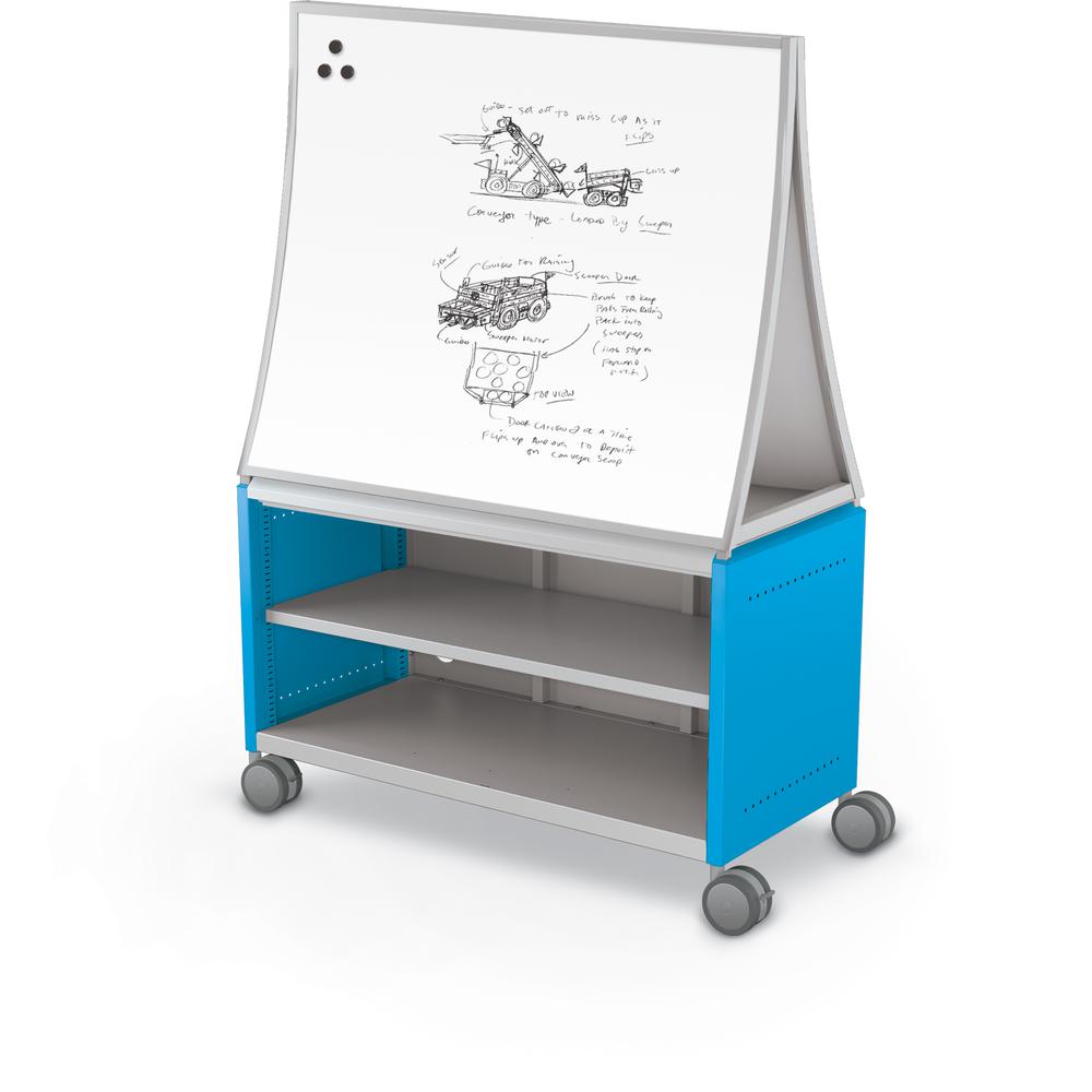 Compass Cabinet - Maxi H1 -Shelves / Casters / Ogee Board - Blue