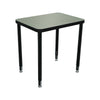 Snap Desk Configurable Student Desking - Large Rectangle - Gray Nebula Top Surface And Black Edgeband - Black Horseshoe Legs