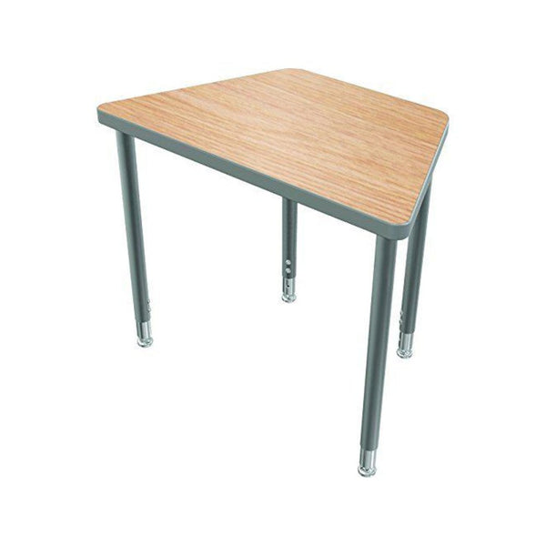 Snap Desk Configurable Student Desking - Large Rectangle - Fusion Maple Top Surface And Black Edgeband - Black Horseshoe Legs