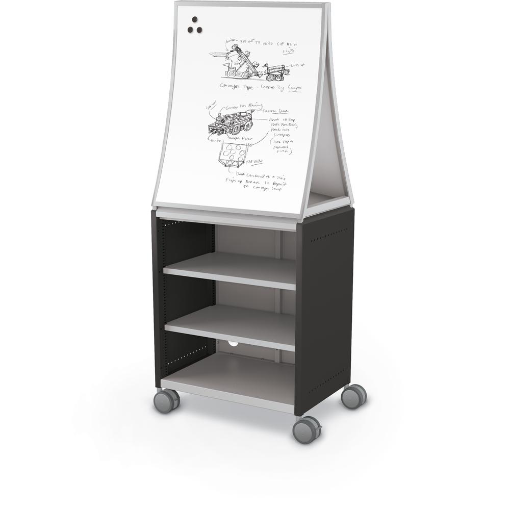 Compass Cabinet  - Midi H2 -Shelves / Casters / Ogee Board - Black