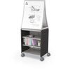 Compass Cabinet  - Midi H2 -Shelves / Casters / Ogee Board - Black