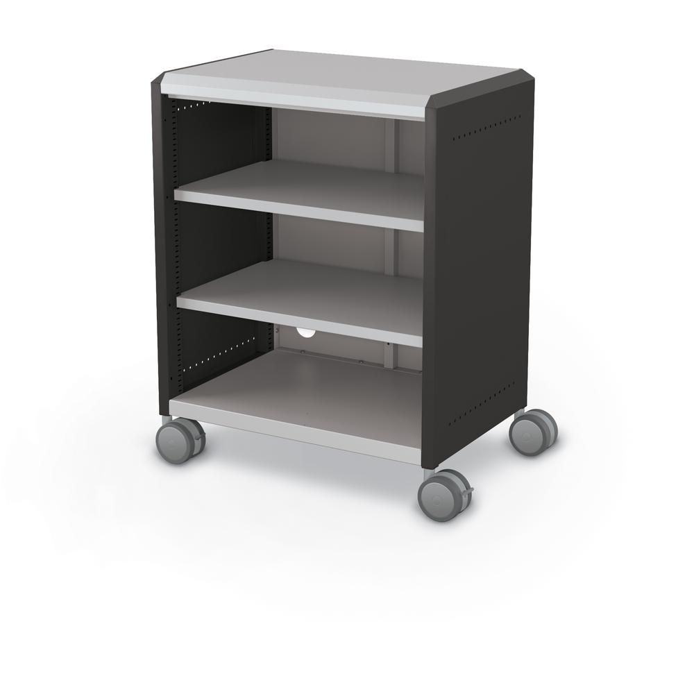 Compass Cabinet - Midi H2 -Shelves / Casters - Black