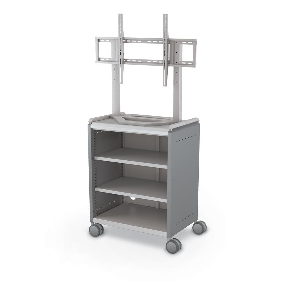 Compass Cabinet  - Midi H2 -Shelves / Casters / TV Mount - Cool Grey