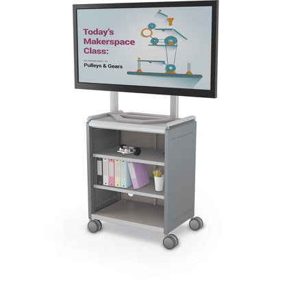 Compass Cabinet  - Midi H2 -Shelves / Casters / TV Mount - Cool Grey
