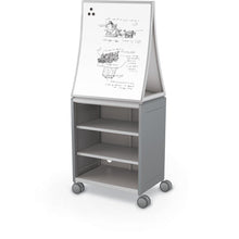 Compass Cabinet  - Midi H2 -Shelves / Casters / Ogee Board - Cool Grey