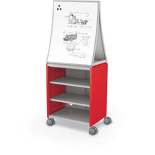Compass Cabinet  - Midi H2 -Shelves / Casters / Ogee Board - Red