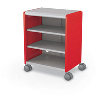 Compass Cabinet - Midi H2 -Shelves / Casters - Red