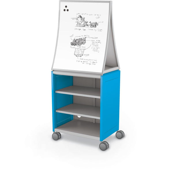 Compass Cabinet  - Midi H2 -Shelves / Casters / Ogee Board - Blue