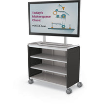 Compass Cabinet - Maxi H2 -Shelves / Casters / TV Mount - Black