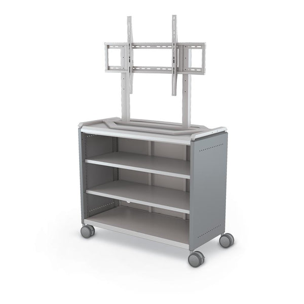 Compass Cabinet - Maxi H2 -Shelves / Casters / TV Mount - Cool Grey