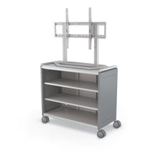 Compass Cabinet - Maxi H2 -Shelves / Casters / TV Mount - Cool Grey