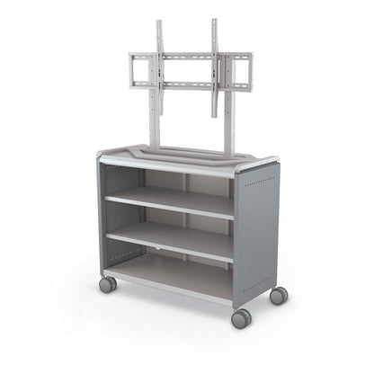 Compass Cabinet - Maxi H2 -Shelves / Casters / TV Mount - Cool Grey