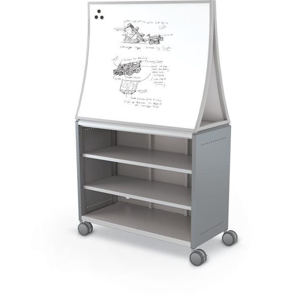 Compass Cabinet - Maxi H2 -Shelves / Casters / Ogee Board - Cool Grey