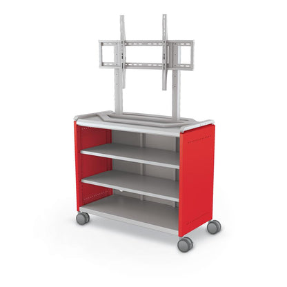 Compass Cabinet - Maxi H2 -Shelves / Casters / TV Mount - Red