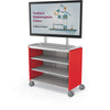 Compass Cabinet - Maxi H2 -Shelves / Casters / TV Mount - Red