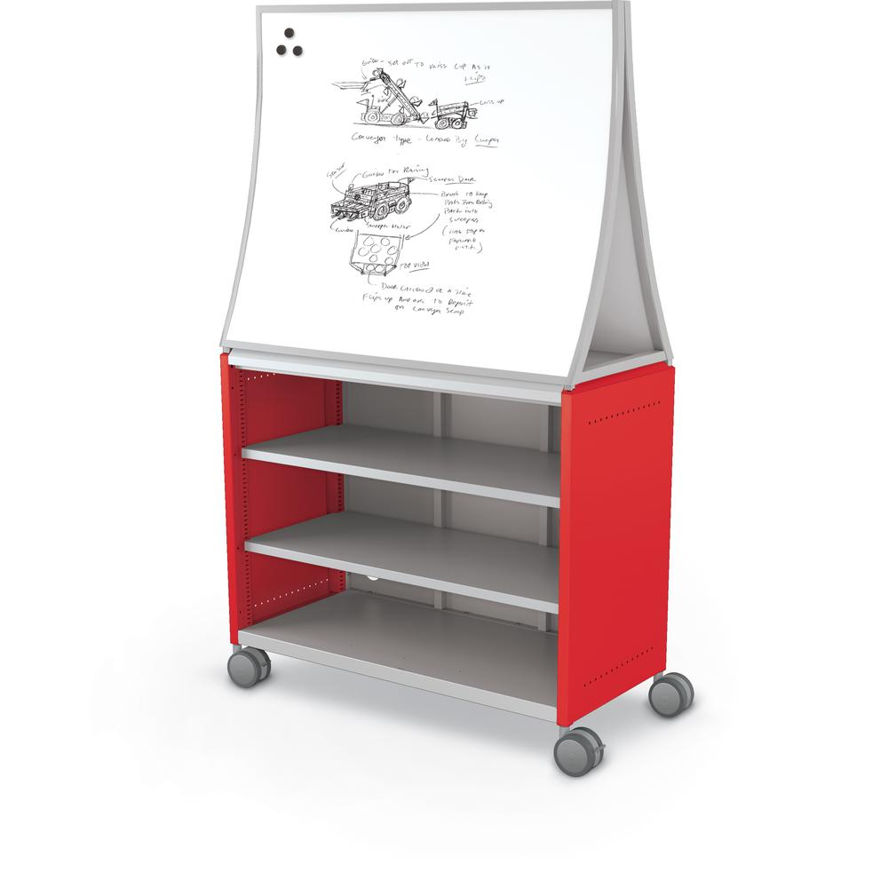 Compass Cabinet - Maxi H2 -Shelves / Casters / Ogee Board - Red