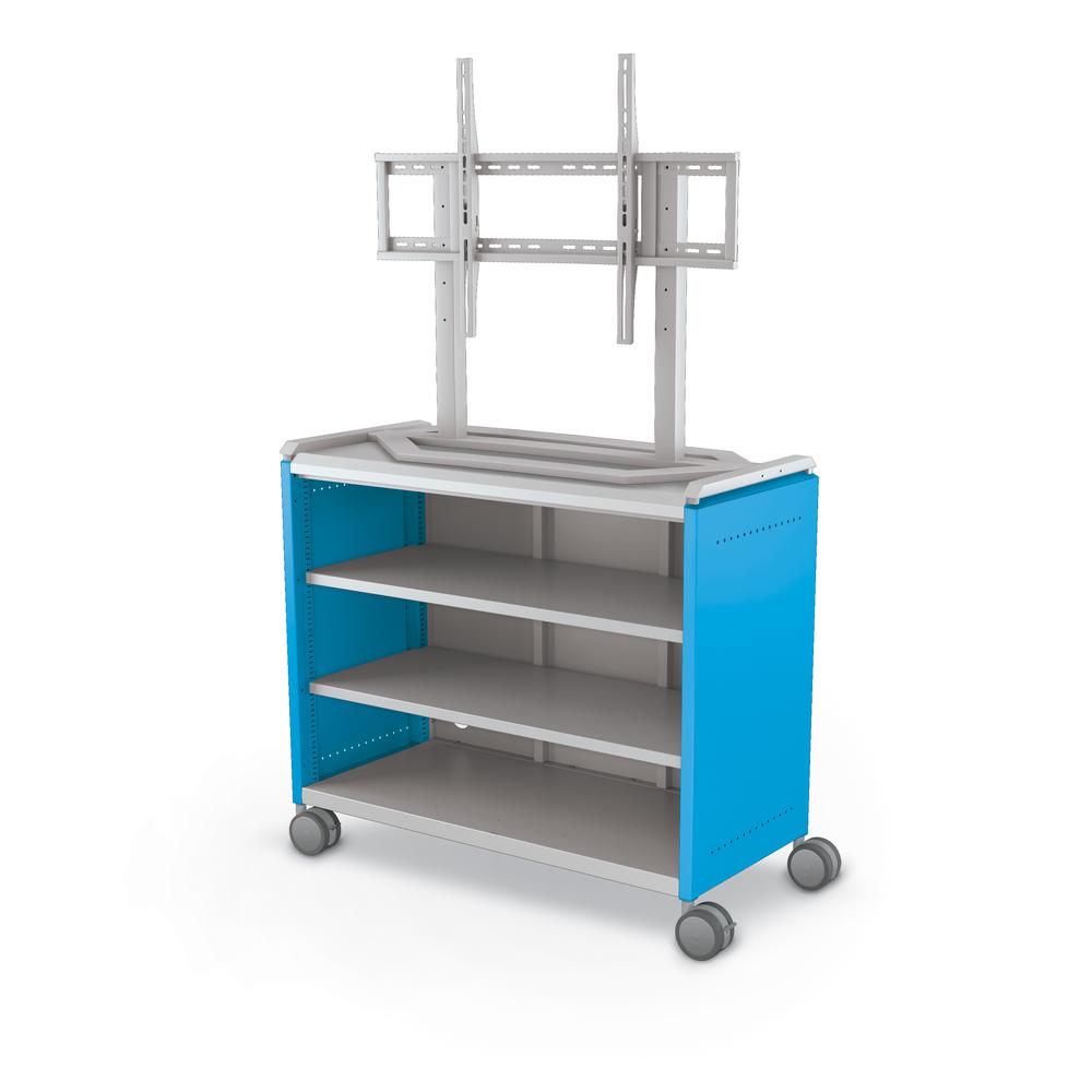 Compass Cabinet - Maxi H2 -Shelves / Casters / TV Mount - Blue