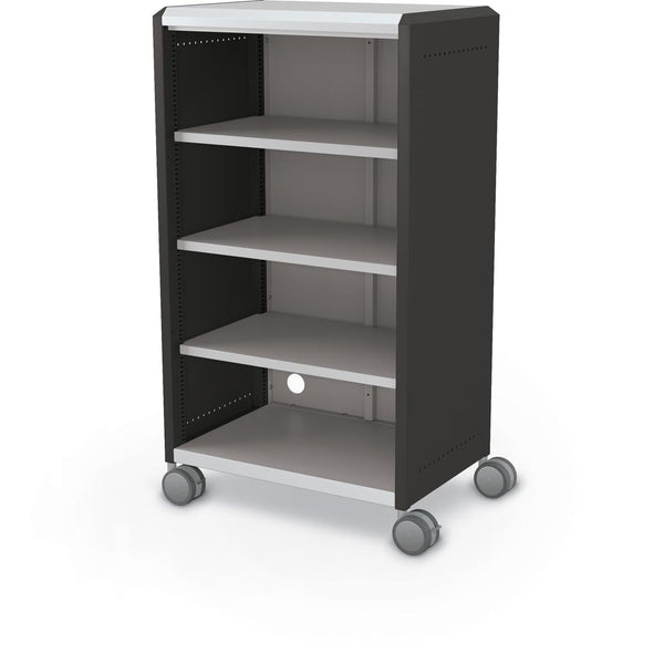Compass Cabinet - Midi H3 -Shelves / Casters - Black