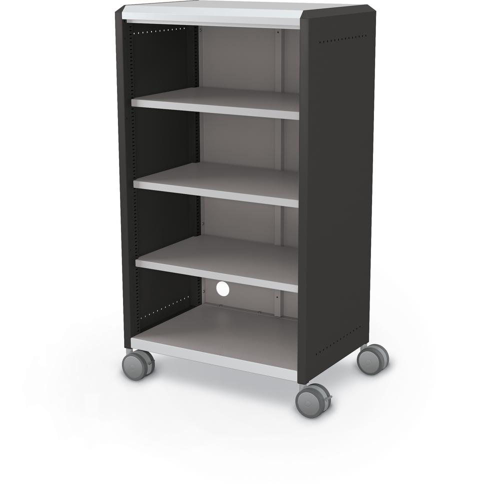 Compass Cabinet - Midi H3 -Shelves / Casters - Black