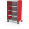 Compass Cabinet - Midi H3 -Shelves / Casters - Red