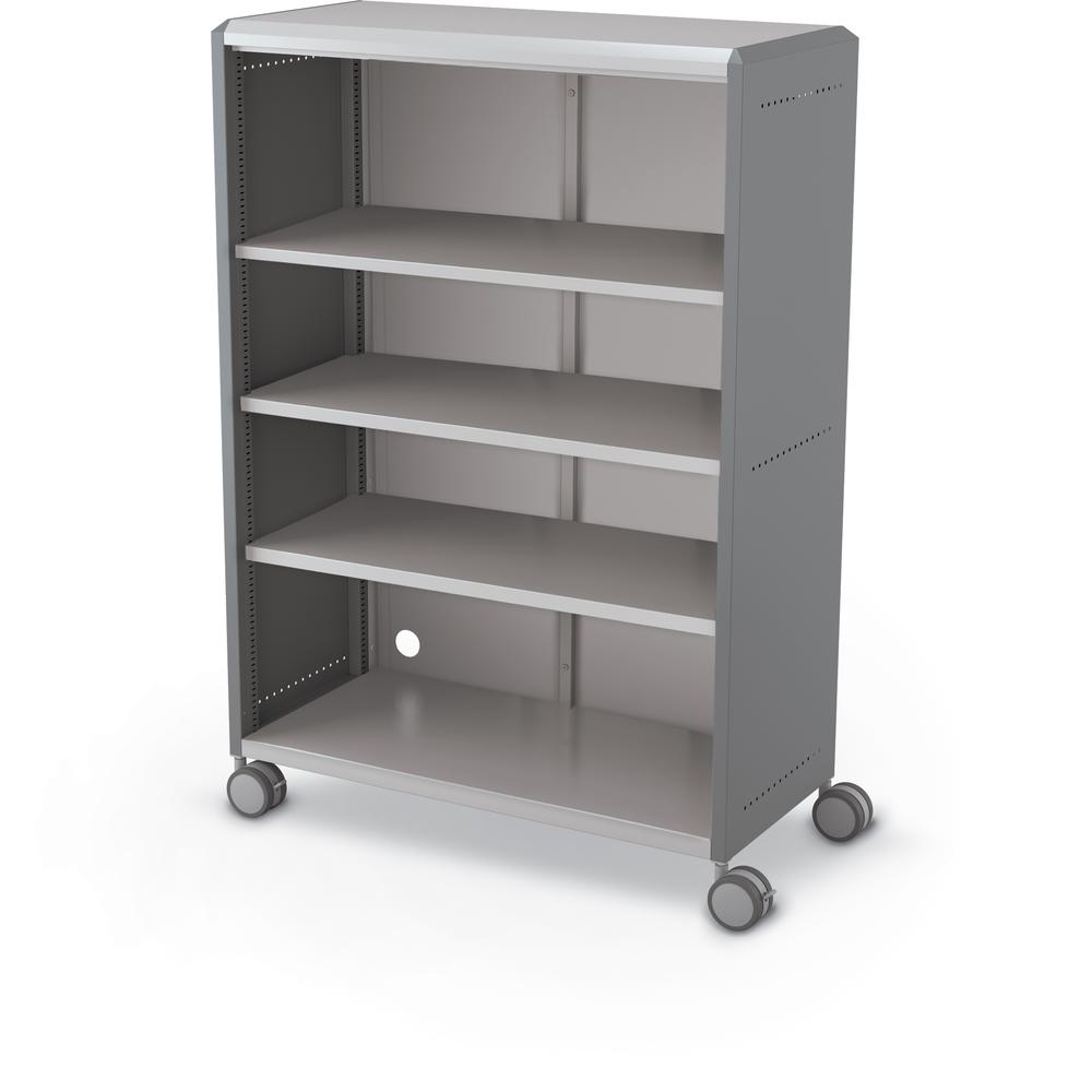 Compass Cabinet - Grande -Shelves / Casters - Cool Grey