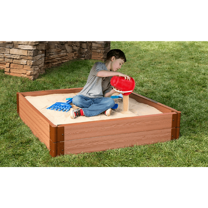 Classic Sienna 4Ft. X 4Ft. X 11In. Square Sandbox - 2" Profile
