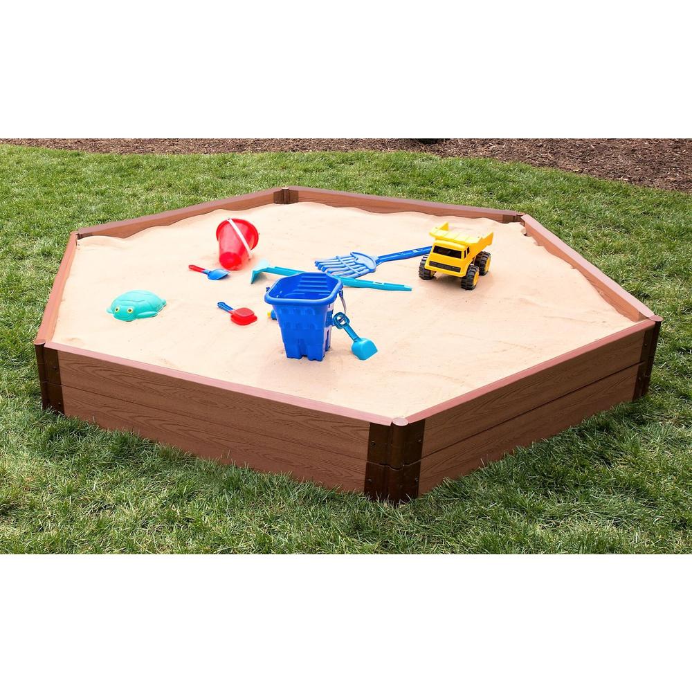 Classic Sienna 7Ft. X 8Ft. X 11In. Hexagon Sandbox - 2" Profile