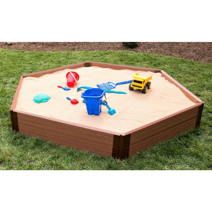 Classic Sienna 7Ft. X 8Ft. X 11In. Hexagon Sandbox - 2" Profile