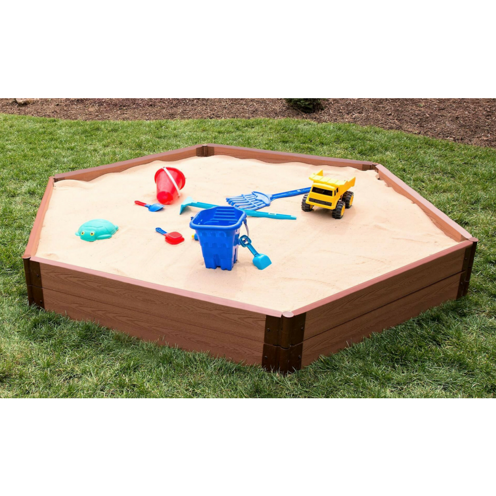 Classic Sienna 7Ft. X 8Ft. X 11In. Hexagon Sandbox - 2" Profile