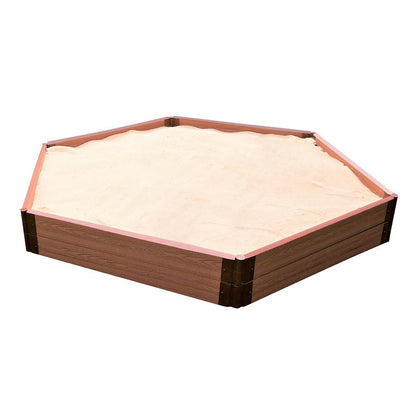 Classic Sienna 7Ft. X 8Ft. X 11In. Hexagon Sandbox - 2" Profile