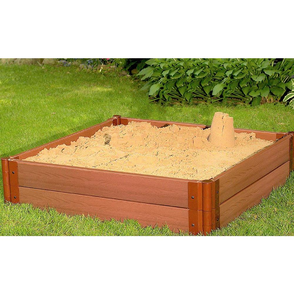 Classic Sienna 4Ft. X 4Ft. X 11In. Square Sandbox - 2" Profile