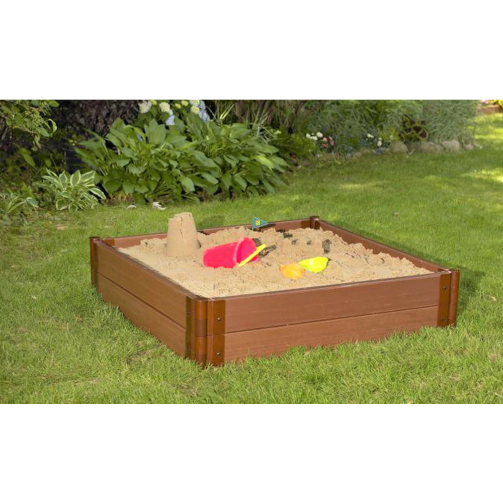 Classic Sienna 4Ft. X 4Ft. X 11In. Square Sandbox - 2" Profile