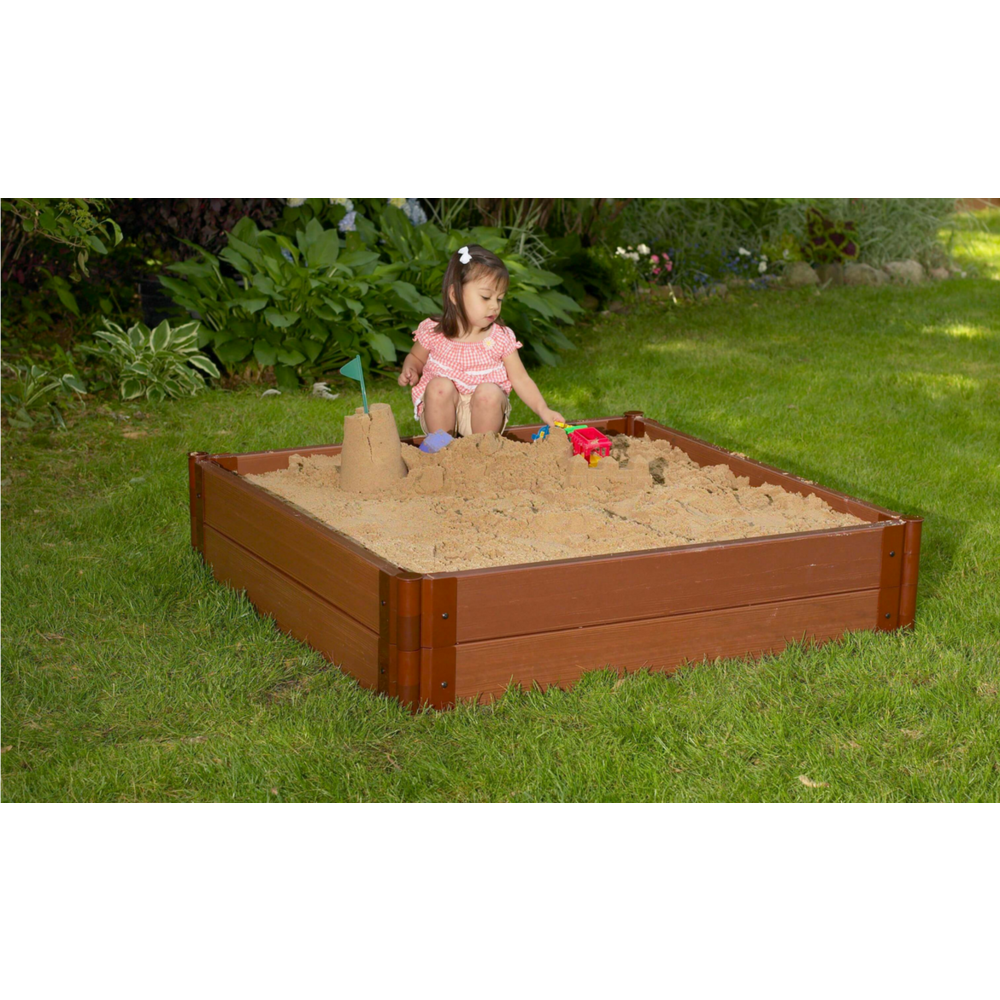 Classic Sienna 4Ft. X 4Ft. X 11In. Square Sandbox - 2" Profile