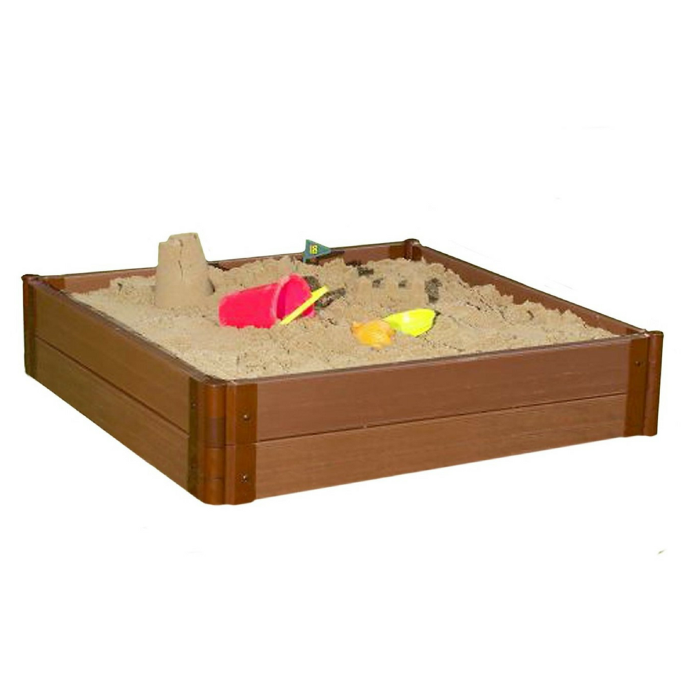 Classic Sienna 4Ft. X 4Ft. X 11In. Square Sandbox - 2" Profile