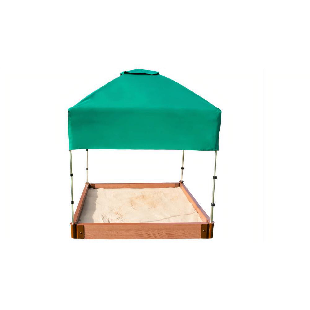 4Ft. X 4Ft. X 5.5In. Square Sandbox With Telescoping Canopy/Cover - 2" Profile