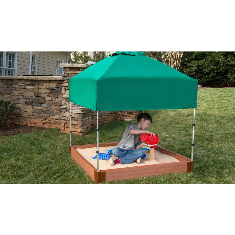 4Ft. X 4Ft. X 5.5In. Square Sandbox With Telescoping Canopy/Cover - 2" Profile