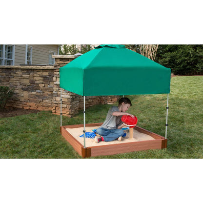 4Ft. X 4Ft. X 5.5In. Square Sandbox With Telescoping Canopy/Cover - 2" Profile