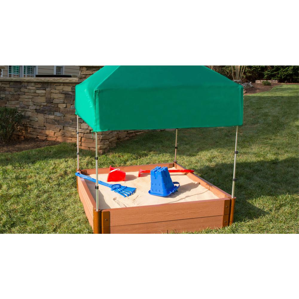 4Ft. X 4Ft. X 11In. Square Sandbox With Telescoping Canopy/Cover  - 2" Profile