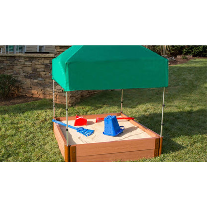 4Ft. X 4Ft. X 11In. Square Sandbox With Telescoping Canopy/Cover  - 2" Profile