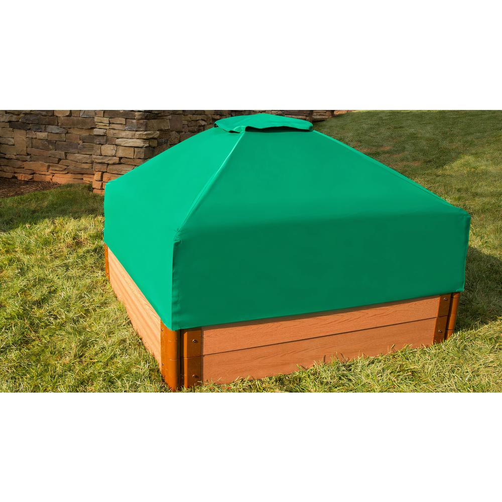 4Ft. X 4Ft. X 11In. Square Sandbox With Telescoping Canopy/Cover  - 2" Profile