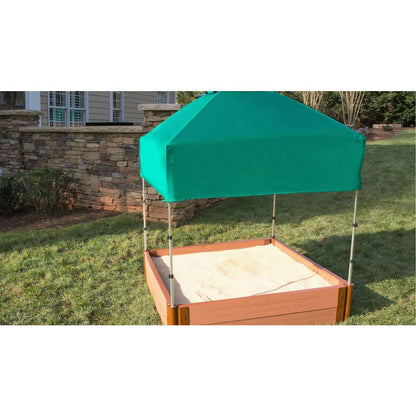 4Ft. X 4Ft. X 11In. Square Sandbox With Telescoping Canopy/Cover  - 2" Profile
