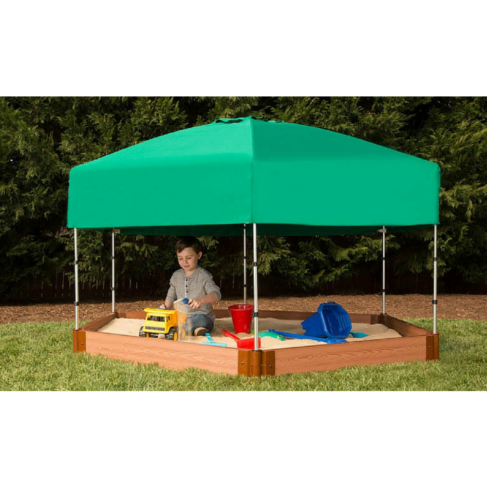 Hexagon Sandbox With Telescoping Canopy/Cover - 2" Profile
