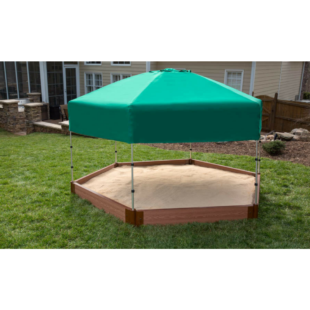 Hexagon Sandbox With Telescoping Canopy/Cover - 2" Profile