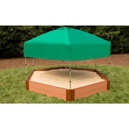 7Ft. X 8Ft. X 11In. Hexagon Sandbox With Telescoping Canopy/Cover - 2" Profile