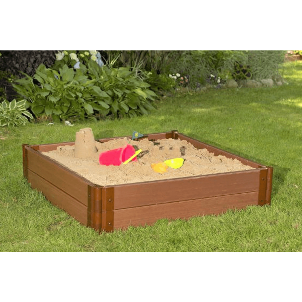 4Ft. X 4Ft. X 11In. Square Sandbox With Collapsible Cover - 2" Profile