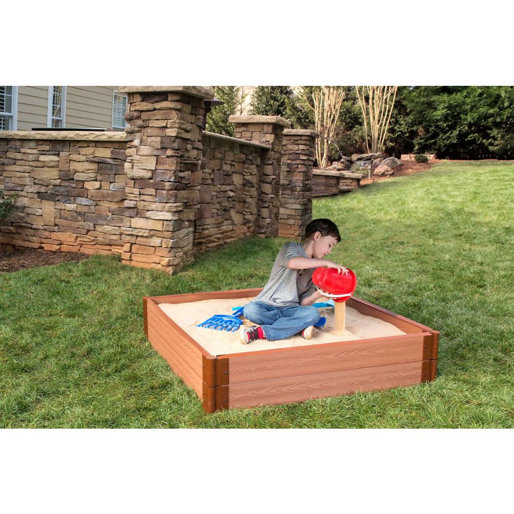 4Ft. X 4Ft. X 11In. Square Sandbox With Collapsible Cover - 2" Profile