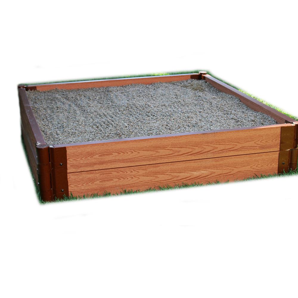 4Ft. X 4Ft. X 11In. Square Sandbox With Collapsible Cover - 2" Profile