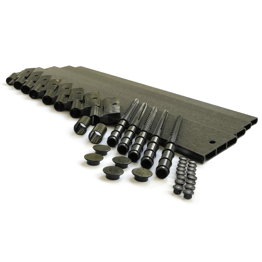 Weathered Wood Straight Playground Border Kit 64' - 1" Profile